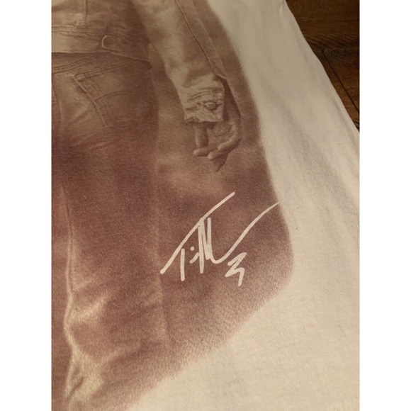 Vintage 90s Tim McGraw All I Want Large Print Tan TShirt Sz Large USA MADE, Wow! - Picture 10 of 10